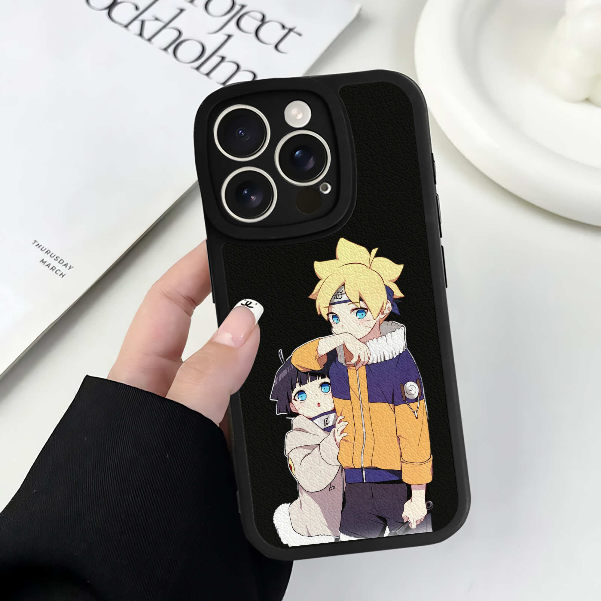 （画像用） NARUTO -ナルト- うずまき ボルト Uzumaki Boruto 【iPhone 16シリーズ対応】シリコンスマホケース（レザー調） 材質：シリコン